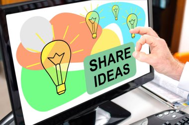 Fikir kavramını bilgisayar monitöründe paylaşın