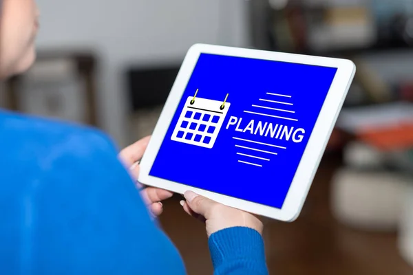 Concepto de planificación en una tableta — Foto de Stock