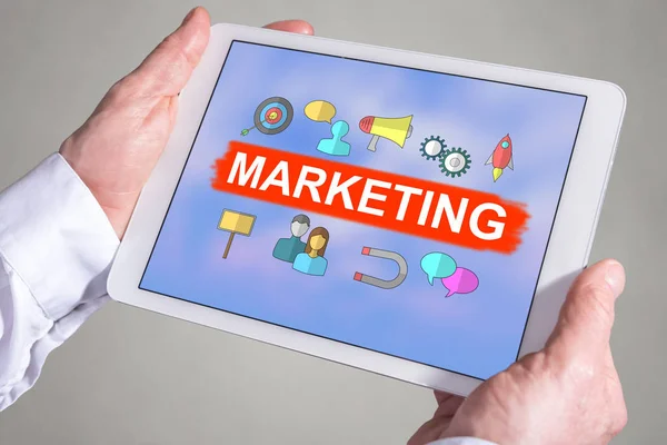 Marketing concept on a tablet — Stock Photo, Image