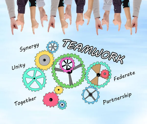 Teamwork concept on a wall — Stock Photo, Image