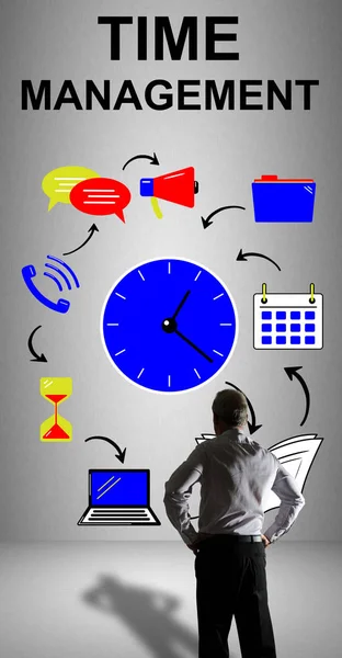 Time management concept watched by a businessman — Stock Photo, Image