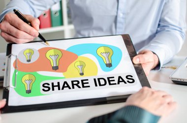 Fikirler konseptini panoya paylaşma