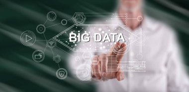 Bir büyük veri kavramı dokunmadan adam
