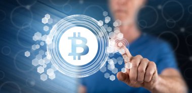 Adam bir bitcoin kavram dokunmadan