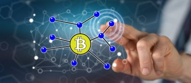 Adam bir bitcoin kavram dokunmadan
