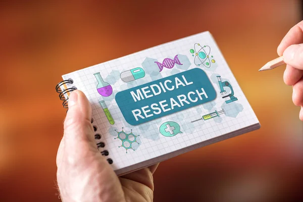 Концепція медичних досліджень на блокноті — стокове фото