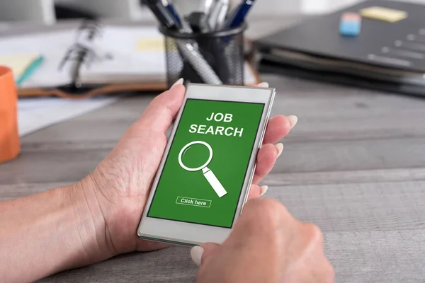 Conceito de busca de emprego em um smartphone — Fotografia de Stock