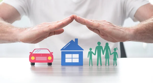 Concept of life, home and auto insurance
