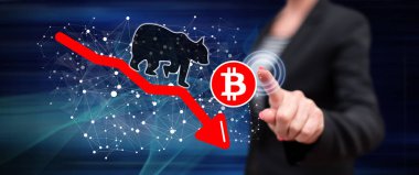 Bitcoin 'e dokunan kadın ayı eğilimi kavramı