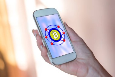 Akıllı telefonda Bitcoin konsepti