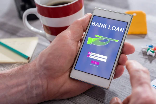 Bank lån koncept på en smartphone — Stockfoto