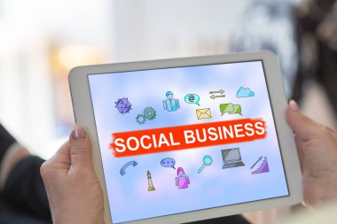 Sosyal iş kavramı bir Tablet