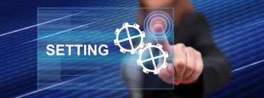 Bir ayar konseptine dokunan kadın