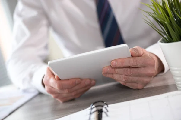 Businessman Using Digital Tablet Workplace — Stock Photo, Image