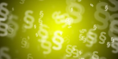 Limon sarısı arkaplanda uçan paragraf sembolleri