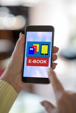 E-kitap kavramını gösteren akıllı telefon ekranı