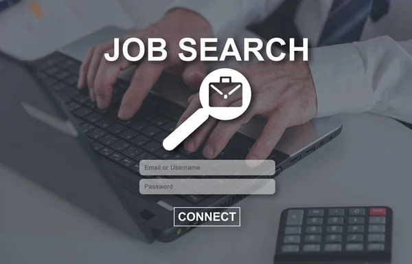 Job Search Concept Geïllustreerd Door Een Afbeelding Achtergrond — Stockfoto