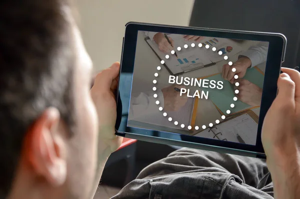 Concetto Business Plan Tablet — Foto Stock