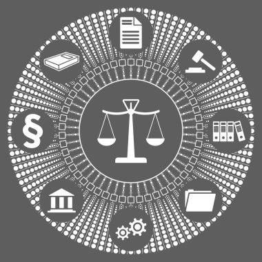 Bağlı simgelerle adalet kavramı