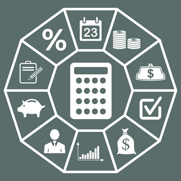 Concept Accounting Icons Diamond Facets — Stock Photo, Image
