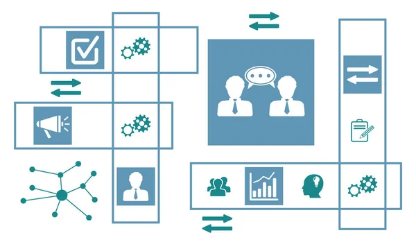 Concept of consulting with connected icons