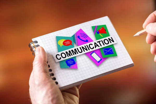 Hand Drawing Communication Concept Notepad — Stock Photo, Image