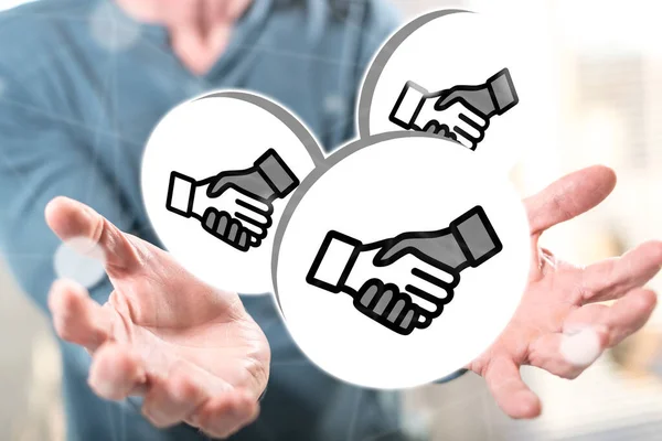 Partnership Concept Hands Man Background — Stock Photo, Image