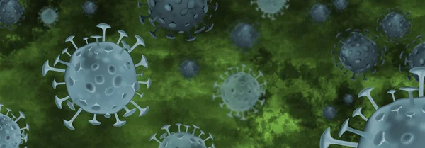 Begreppet Virologi Panorama Banner — Stockfoto