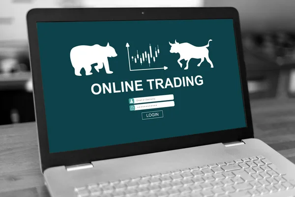 Layar Laptop Dengan Konsep Trading Online — Stok Foto