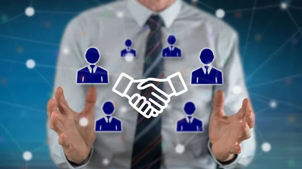 Partner Concept Hands Man Background — Stock Photo, Image