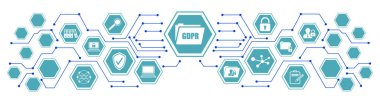Bağlı simgelerle Gdpr kavramı
