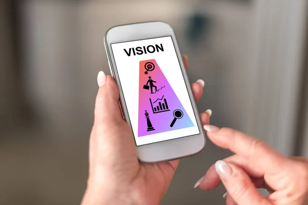 Vision Konzept Auf Dem Smartphone Der Hand — Stockfoto