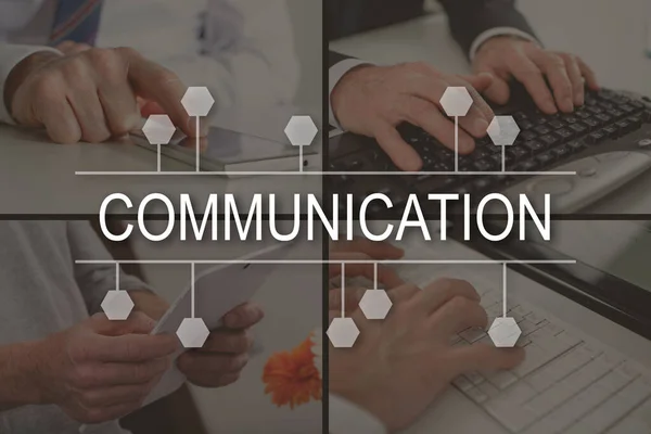 Communication Concept Illustrated Pictures Background — Stock Photo, Image