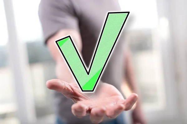 Validation Concept Hand Man Background — Stock Photo, Image