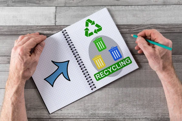 Recycling Concept Drawn Notepad — Stock Photo, Image