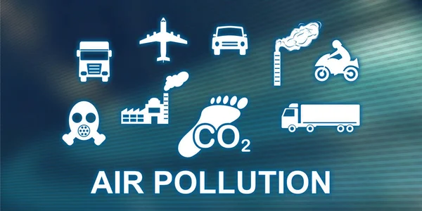 Ilustração Conceito Poluição Atmosférica — Fotografia de Stock