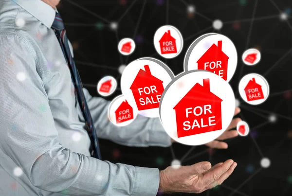 Real Estate Concept Hands Man — Stock Photo, Image