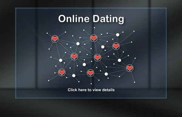 Online Dating Konzept Auf Dunklem Hintergrund — Stockfoto