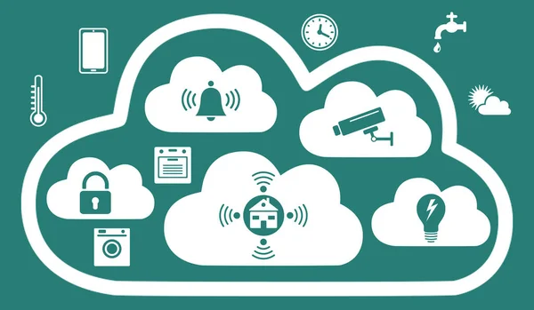 雲の上にアイコンとスマートホームの概念 — ストック写真