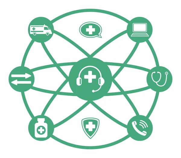 Concept Medical Hotline Connected Icons — Stock Photo, Image