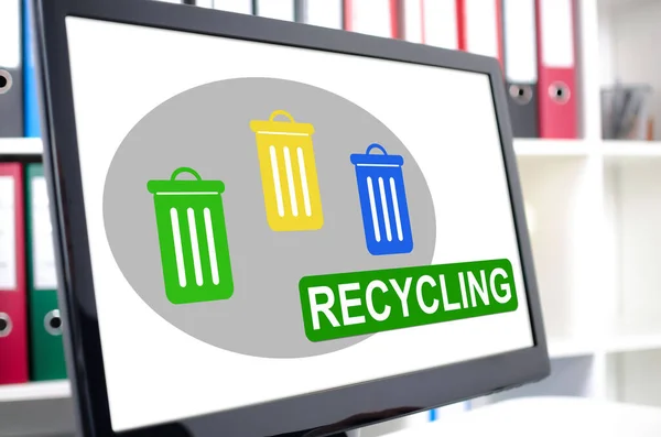 Recycling Concept Shown Computer Screen — Stock Photo, Image