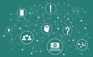 Bağlı simgelere sahip webinar kavramı