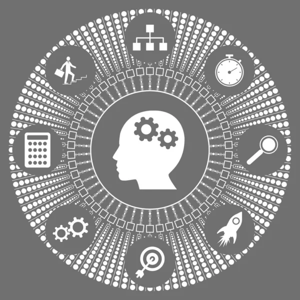 具有连接图标的项目管理概念 — 图库照片