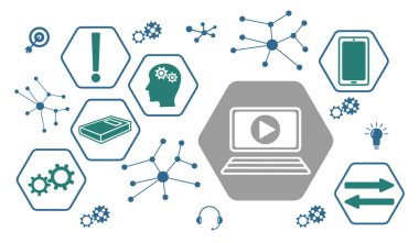 Altıgen simgeli webinar kavramı