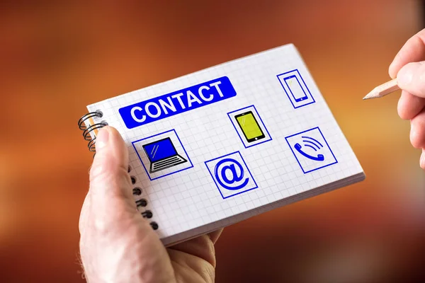 Handtekening Contactconcept Een Notitieblok — Stockfoto