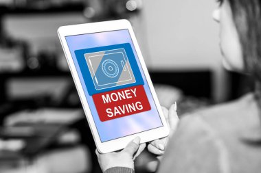 Para kaydetme kavramını gösteren tablet ekranı