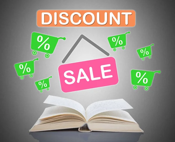 Discount Concept Open Book — Stock Photo, Image