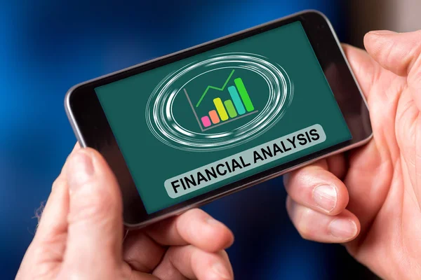 Smartphone Screen Displaying Financial Analysis Concept — Stock Photo, Image