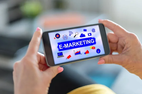 Pantalla Smartphone Que Muestra Concepto Marketing — Foto de Stock