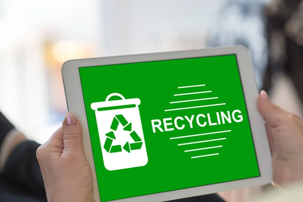 Tablet Screen Displaying Recycling Concept — Stock Photo, Image